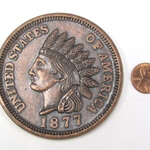 jumbo 3" metal coin indian head penny