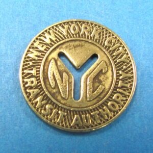 vintage new york city transit authority token good for one fare