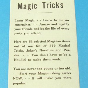 Vintage Dealer’s Magic Tricks Ad Flyer (Dan Tsukalas)