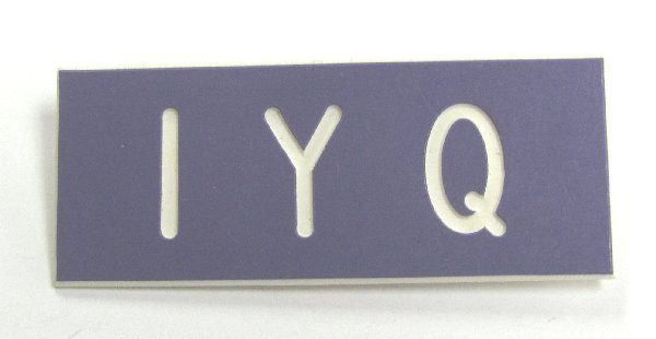 I Y Q Pin Back Badge (Plastic)