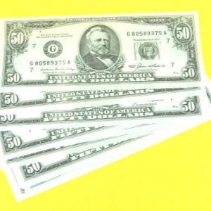 Jumbo Paper 50 Dollar Bills (10 Set)