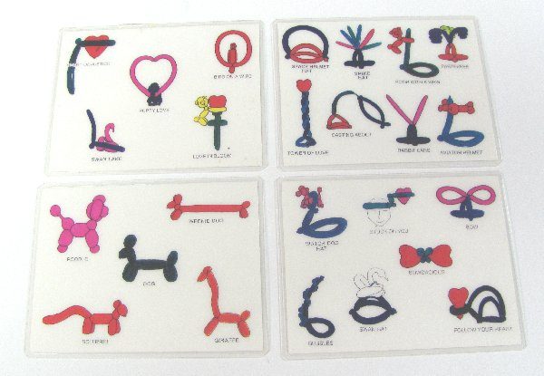 Laminated Pictures of Balloon Animals And Other Balloon Shapes (Set of 4 Double Sided Cards) | Winkler's Magic Warehouse Laminated Pictures of Balloon Animals And Other Balloon Shapes (Set of 4 Double Sided Cards) | Winkler's Magic Warehouse