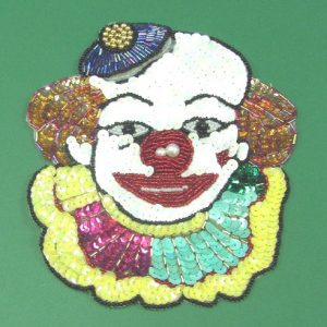 Pin-Back Sequin Clown Face