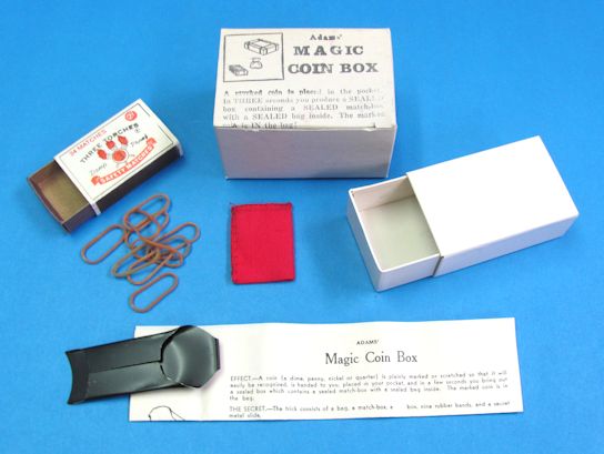 vintage adams' magic coin box (nos)