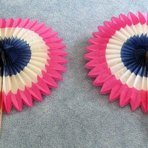 Vintage Patriotic Paper Fans (Pair)