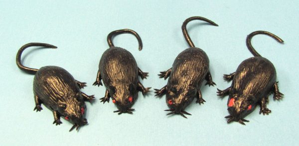 Miniature Rubber Mice (Lot of 4)