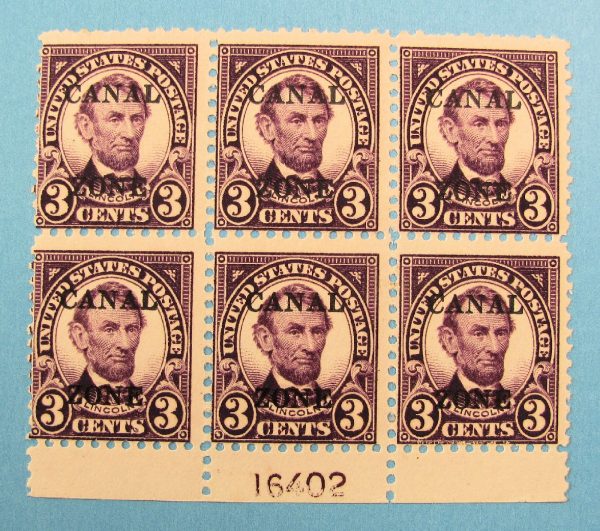 Canal Zone Stamp - Scott 85 - Plate Block of 6 - MNH