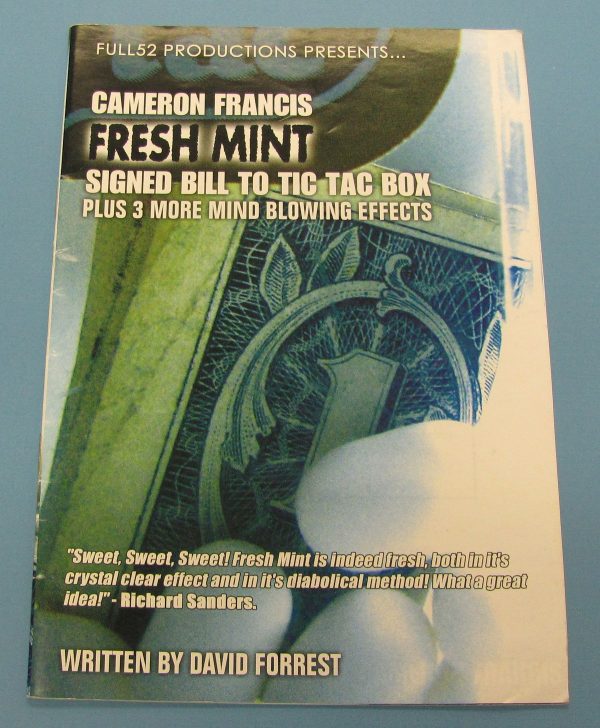 Fresh Mint Signed Bill to Tic Tac Box