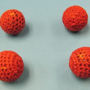 Set of 4 Red Handknit Balls .75 Inch (Unknown Maker)