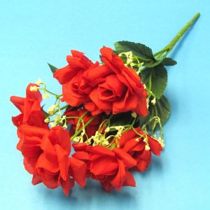 Artifical Plastic Red Roses Bouquet