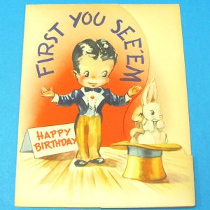 Magician Happy Birthday Card (Vintage)