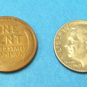 Dime and Penny (Vintage Wheat Cent)