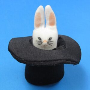 rabbit in top hat finger puppet