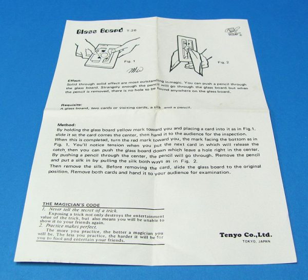 Tenyo's Glass Board Box and Instructions Only