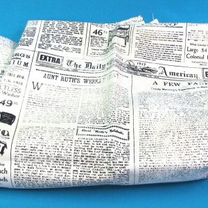 Newspaper Print Fabric 36 x 43 inches
