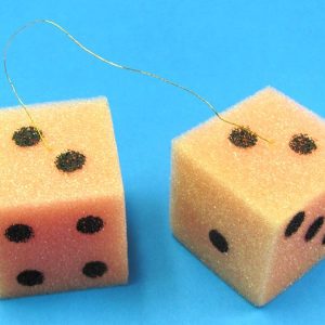 Pair of Hanging Foam Dice (Pink)