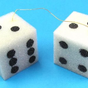 Pair of Hanging Foam Dice (Very Light Blue Green Color)