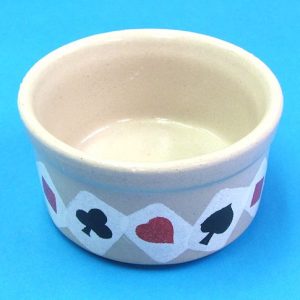 Roseville Pottery Bowl With Card Pips
