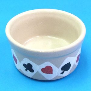 Roseville Pottery Bowl With Card Pips