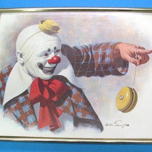 Framed Picture Of Clown With Yo Yo