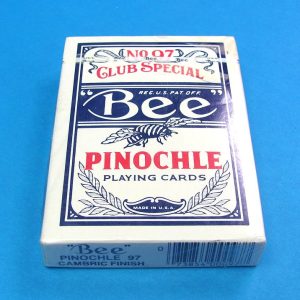 Bee Pinochle Playing Cards - Club Special #97 - Blue Backs