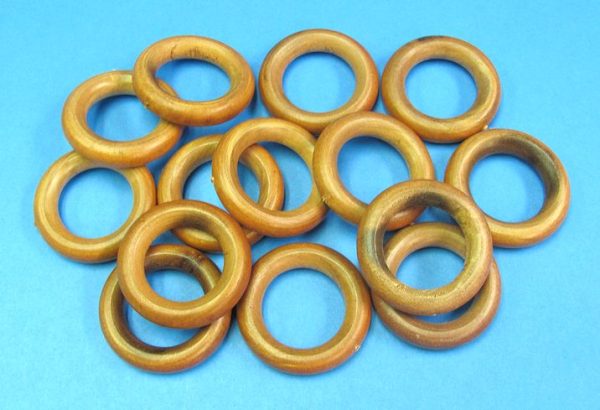 Lot of 14 Wooden Rings - One and Three Quarter Inches in Diameter