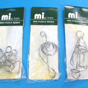 Mini Puzzle Series - Set of 3 Different Wire Puzzles #2