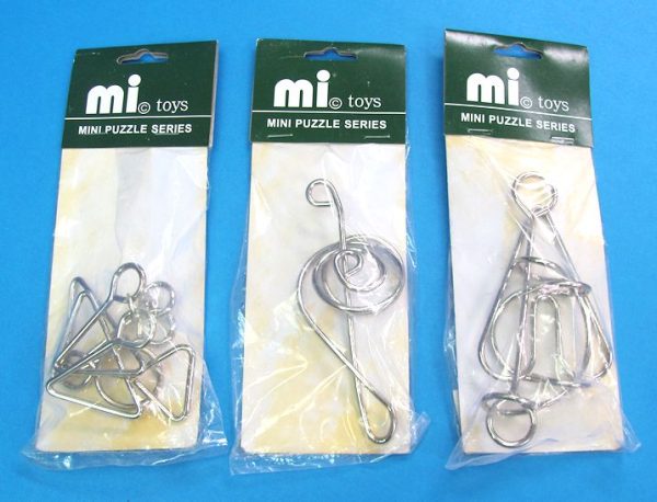 Mini Puzzle Series - Set of 3 Different Wire Puzzles #2