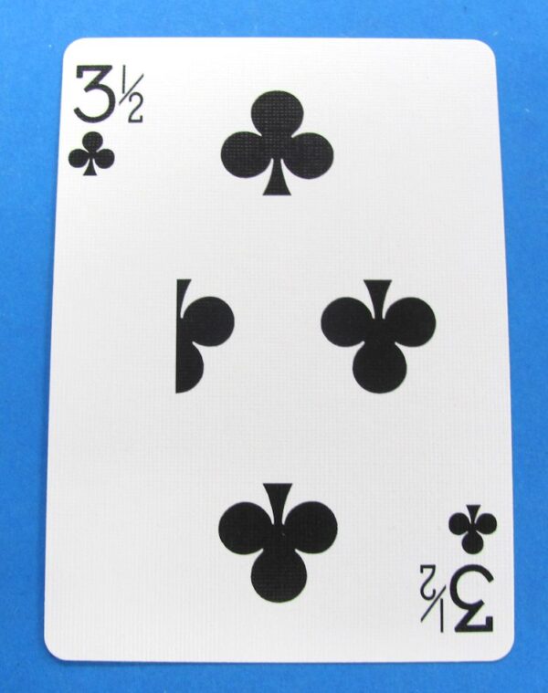 3 1/2 of clubs card bicycle poker size blue back
