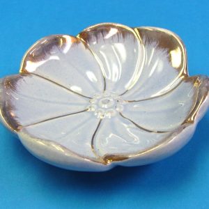 Blue and Gold Flower Dish