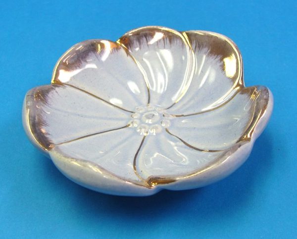 Blue and Gold Flower Dish