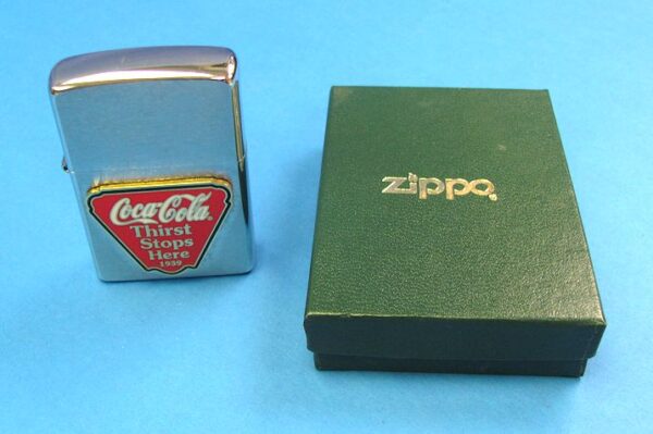 Coca Cola Thirst Stops Here Zippo Lighter (NOS)-4