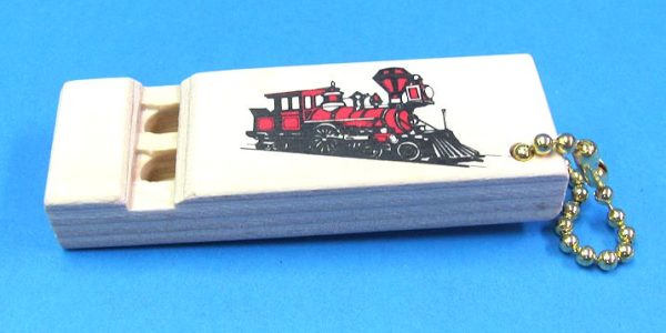 Key Chain Wooden Train Whistle
