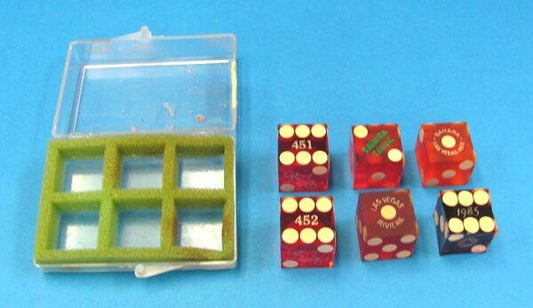 Six Las Vegas Dice in Plastic Case-2