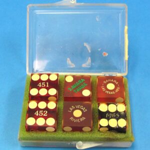 Six Las Vegas Dice in Plastic Case