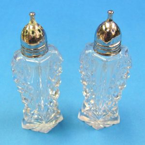 Vintage Clear Cut Glass Salt Shakers