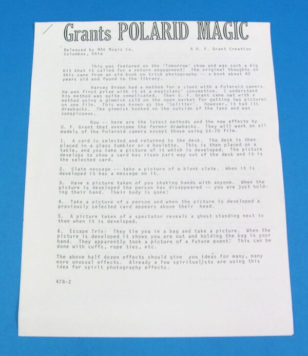 Grant's Polarid Magic