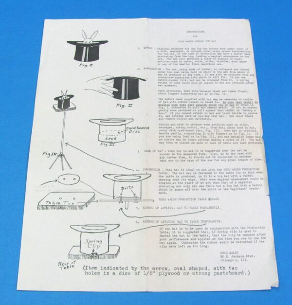 Instructions For Russ Walsh's Rubber Top Hat