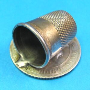 Vintage Palming Coin With Thimble Soldered To Its Back (Unknown Use)