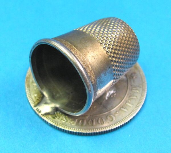 Vintage Palming Coin With Thimble Soldered To Its Back (Unknown Use)