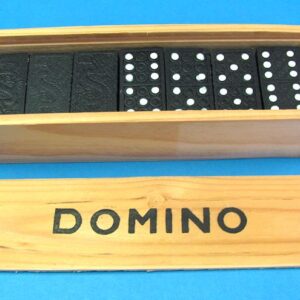 domino set in wooden box