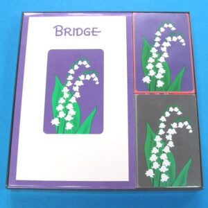 sealed bridge set with score pad (flower backs)