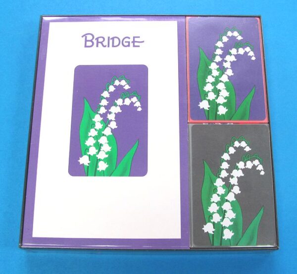 sealed bridge set with score pad (flower backs)