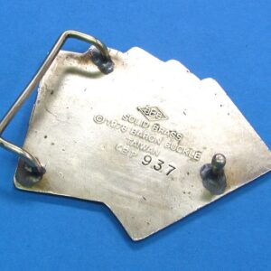 fan of cards brass belt buckle #1 2