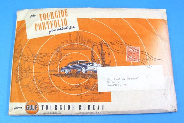 vintage gulf tourgide cover with single useage 6 cent prexie stamp