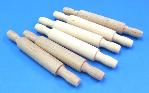 lot of six small wooden rolling pins