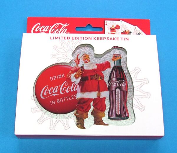 limited edition coca cola santa claus playing cards with keepsake tin