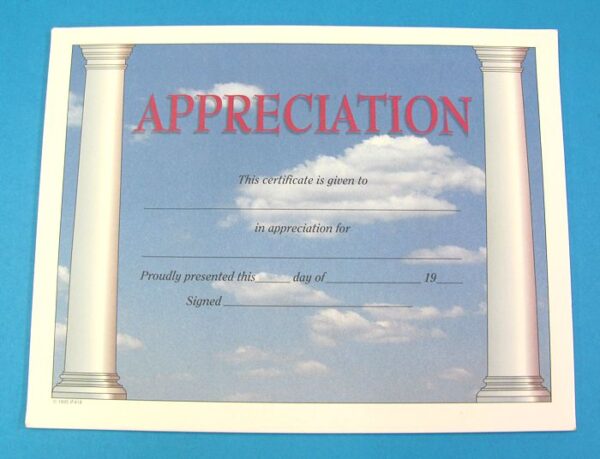 appreciation award certificates