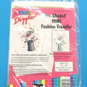 vintage sealed dizzle iron on pre shaded mini fashion transfer #52051.....magic bunnies