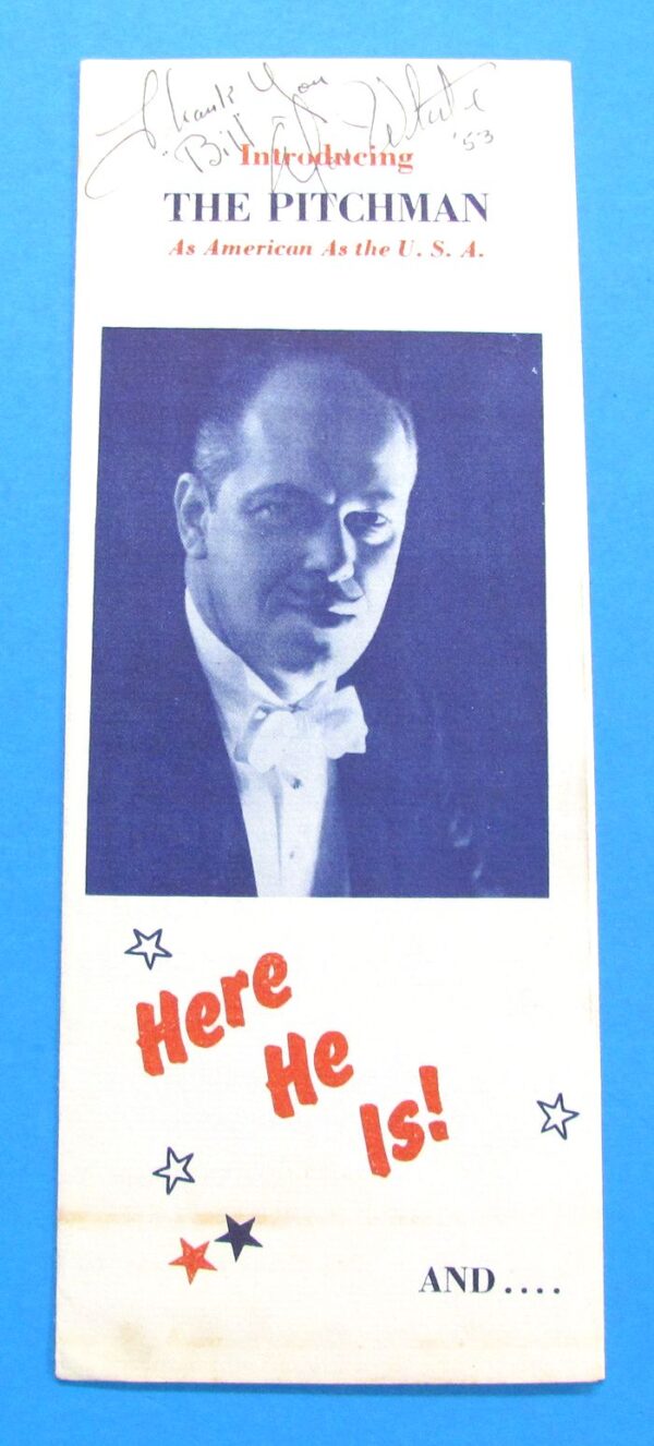 don (doc) white the magical pitchman brochure 1953 (signed)